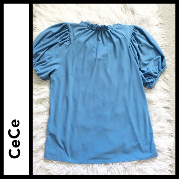 NWOT CeCe by Cynthia Steffe Ruffle Tie Neck Top - Picture 3 of 3